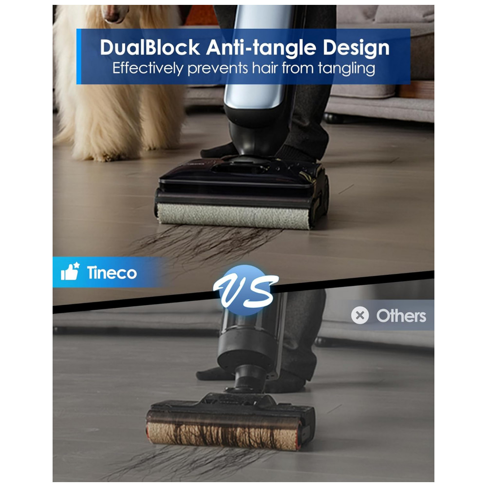 Aspirador de Pó Tineco Floor One S9 Artist Pro Wet Dry, 22kPa de Sucção, Design Anti Emaranhado, Autolimpeza Flashdry , Até 75 Min de Autonomia