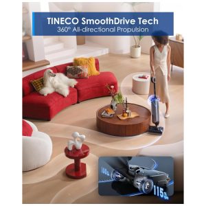 Aspirador de Pó Tineco Floor One S9 Artist Pro Wet Dry, 22kPa de Sucção, Design Anti Emaranhado, Autolimpeza Flashdry , Até 75 Min de Autonomia