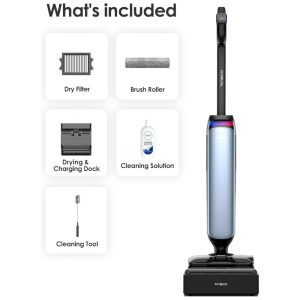 Aspirador de Pó Tineco Floor One S9 Artist Pro Wet Dry, 22kPa de Sucção, Design Anti Emaranhado, Autolimpeza Flashdry , Até 75 Min de Autonomia