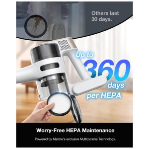 ectq5g55x99f0b_8 jpg - Aspirador de Pó sem Fio para Casa, Leve e Recarregável com 55min de Autonomia, Sucção Poderosa, Farol LED Verde, Maircle