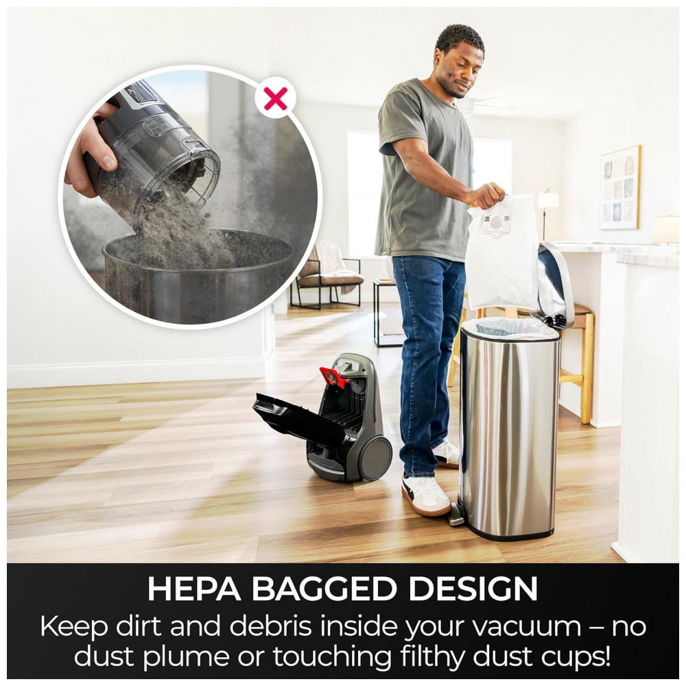 Aspirador de Pó para Pêlos de Animais Kenmore BC3006 400 Series Leve, com Bolsa e Design de 2 Motores, Escova Eliminadora de Pêlos, Filtro HEPA, Luz