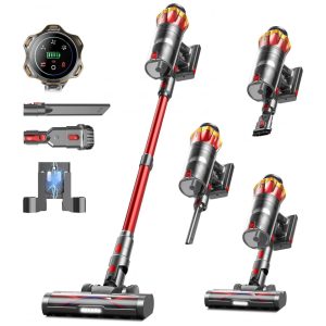 Aspirador de Pó Sem Fio MOHOMO Nova V5, 600W 50KPa 70Min de Limpeza Contínua, Filtro HEPA, Tela OLED Touch, Escova Anti Emaranhado, Ideal para Pisos e