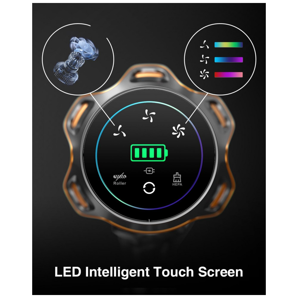 Aspirador de Pó Sem Fio MOHOMO Nova V5, 600W 50KPa 70Min de Limpeza Contínua, Filtro HEPA, Tela OLED Touch, Escova Anti Emaranhado, Ideal para Pisos e
