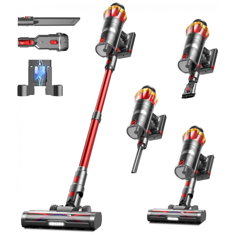 Aspirador de Pó Sem Fio MOHOMO Nova V5, 600W 50KPa 70Min de Limpeza Contínua, Filtro HEPA, Tela OLED Touch, Escova Anti Emaranhado, Ideal para Pisos e