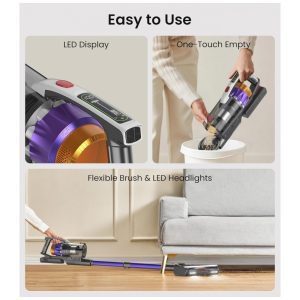 Aspirador de Pó NADALY sem Fio, Novo Modelo 2025 com 580W, 48KPA, 65 Minutos de Autonomia, Leve, Autônomo Ideal para Casa, pelos de Animais, Carpete
