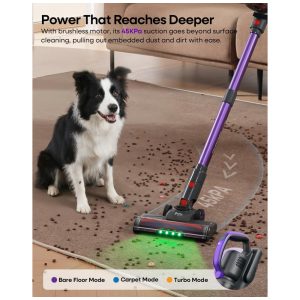 Aspirador de Pó Sem Fio AlloyMove 45KPA, Até 60 Minutos de Autonomia, Sucção Poderosa para Casa, 3 Modos de Sucção,