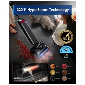 Aspirador de Pó a Vapor Tineco Floor One S9 Artist, Limpeza a Seco e Úmido, Potência de Sucção de 22kPa, Tecnologia de HiperVapor,