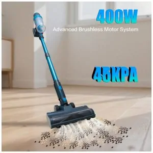 Aspirador de Pó Sem Fio PRAVOLE, 400W 45kPa 55min, 8 em 1 para Casa Recarregável para pelos de Animais Tapetes Pisos de Madeira 1,2L de Capacidade,