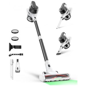 Aspirador de Pó Sem Fio para Casa, Leve e Recarregável com 55min de Autonomia, Sucção Poderosa, Farol LED Verde,Maircle