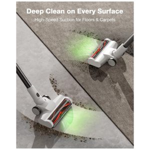 Aspirador de Pó Sem Fio para Casa, Leve e Recarregável com 55min de Autonomia, Sucção Poderosa, Farol LED Verde,Maircle