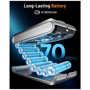 Aspirador de Pó Sem Fio, 600W 50KPA 70Min Aspirador Potente para Casa, Design Autônomo, Tela OLED Anti Emaranhados, Copo 1.8L, JRFYHFT,