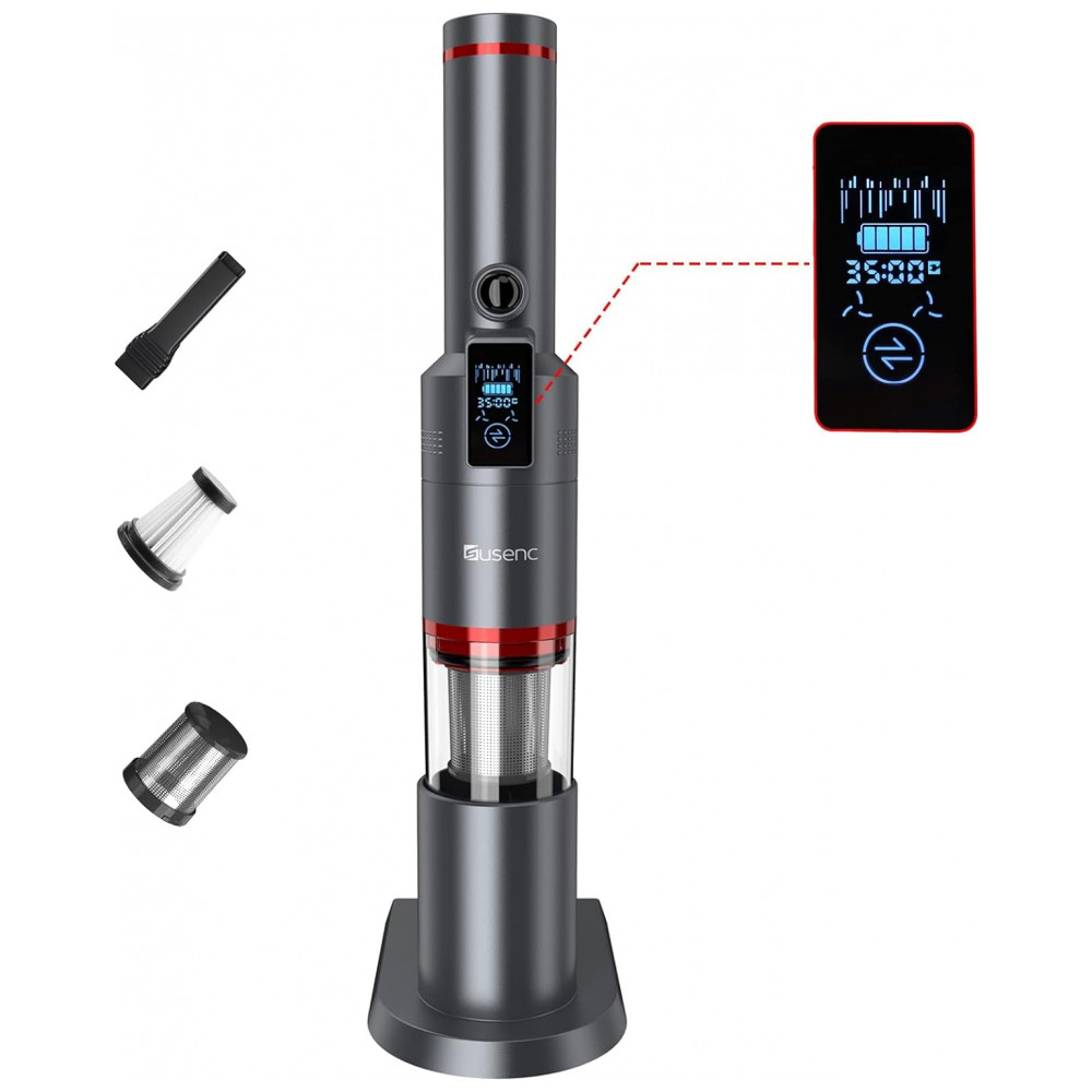 ectqnmcgk1c90b_0 jpg - Aspirador de Pó Handheld de Mão Multifuncional sem Fio com Acessórios, Sucção Potente 1500PA e Visor LCD, 110v, SUSENC H2, Cinza