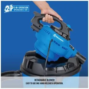 Aspirador de Pó Seco e Úmido 45L, 5CV de Potência com Extensores, 110v, VACMASTER VBV1210, Azul