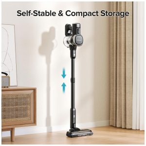 Aspirador Sem Fio Lubluelu LU 202 BK US Preto Touch Screen Autoestável 50 Minutos 22.6V.