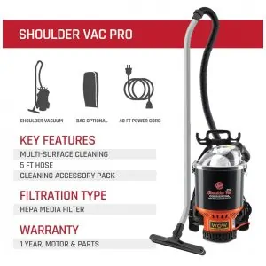 Aspirador de Pó, mochila, 5 litros, 1000 W, 110V, HOOVER C2401, Preto