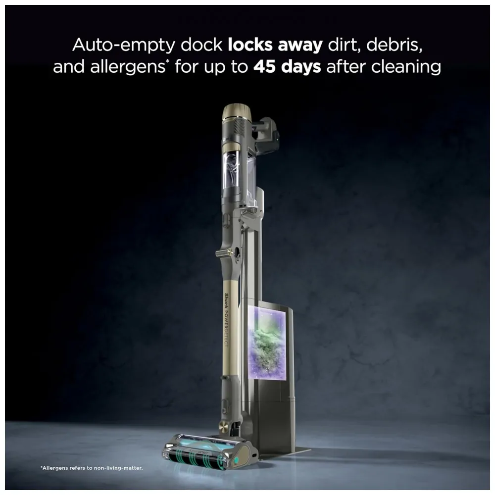 Aspirador Vertical Sem Fio Shark PowerDetect Pet Plus Clean Empty IP3253 Cinza Escuro Sucção Dupla Ação, Filtro HEPA,