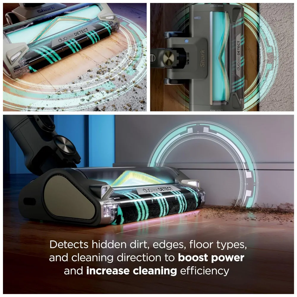 Aspirador Vertical Sem Fio Shark PowerDetect Pet Plus Clean Empty IP3253 Cinza Escuro Sucção Dupla Ação, Filtro HEPA,
