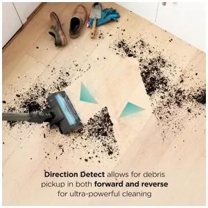 Aspirador Vertical Sem Fio Shark PowerDetect Pet Plus Clean Empty IP3253 Cinza Escuro Sucção Dupla Ação, Filtro HEPA,