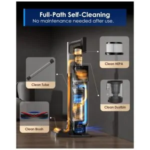 Aspirador Sem Fio Tineco Pure ONE Station 5 Pro Cinza 200AW ZeroTangle Autolimpeza 100 Minutos PURE ONE STATION 5 PRO 25.2V