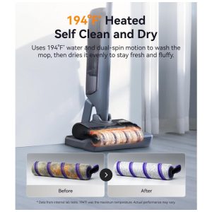 Aspirador e Limpador Úmido Seco NARWAL S30 Pro Cinza Espacial 20000Pa Anti Emaranhado Auto Limpeza 90 C 21.6V