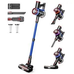 Aspirador Sem Fio NADALY N16 Azul Vermelho 550W 22.2V 1.5L Filtro HEPA Anti Emaranhamento