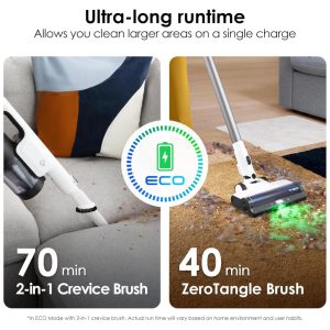 Aspirador Sem Fio Tineco Pure ONE Station 5 Branco 175W ZeroTangle iLoop Autolimpeza 70 Minutos Pure ONE Station 5 25.2V