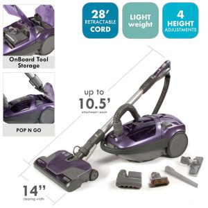 Aspirador de Pó Canister com Saco Kenmore 600 Series Roxo Pet PowerMate HEPA Haste Telescópica 81614 110V