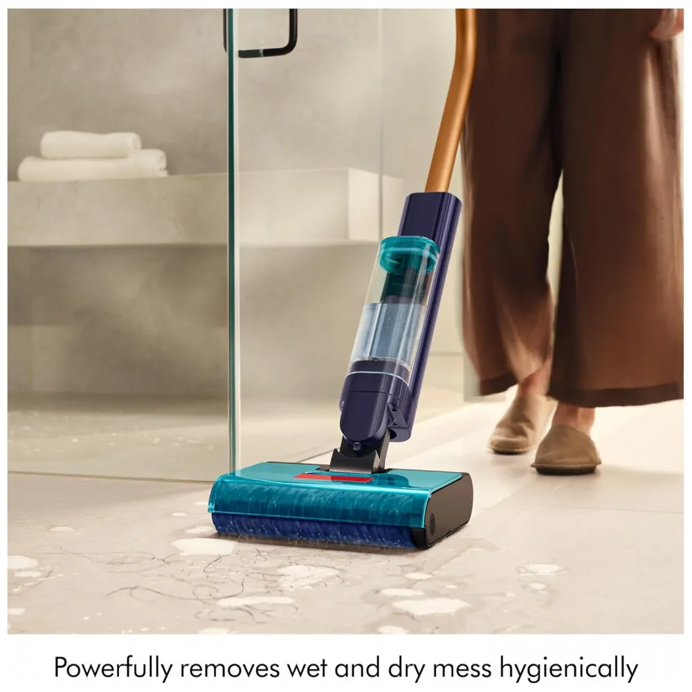 Aspirador de Pisos Dyson Clean Wash Hygiene Azul Prússia Cobre Sem Fio WR03 14.4V