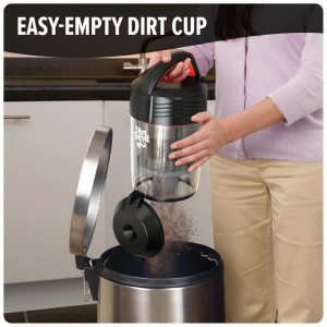 Aspirador de Pó com Fio sem Saco com Rebobinamento de Cabo e Alta Sucção para Carpetes e Pisos Duros, 110V, Dirt Devil, Preto