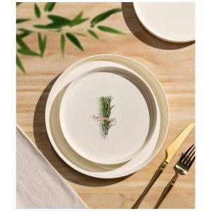 Conjunto de Jantar de Cerâmica TheTerra para 4 Pessoas, 12 Peças de Pratos e Tigelas de Porcelana Leves, Resistente a Riscos, Seguro para Forno, Micro