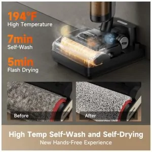 Aspirador vertical sem fio DREAME H12 Pro FlexReach 18.000Pa, lava e aspira 2 em 1 para pisos duros, autolimpeza a 90 C, 50 min, 110V