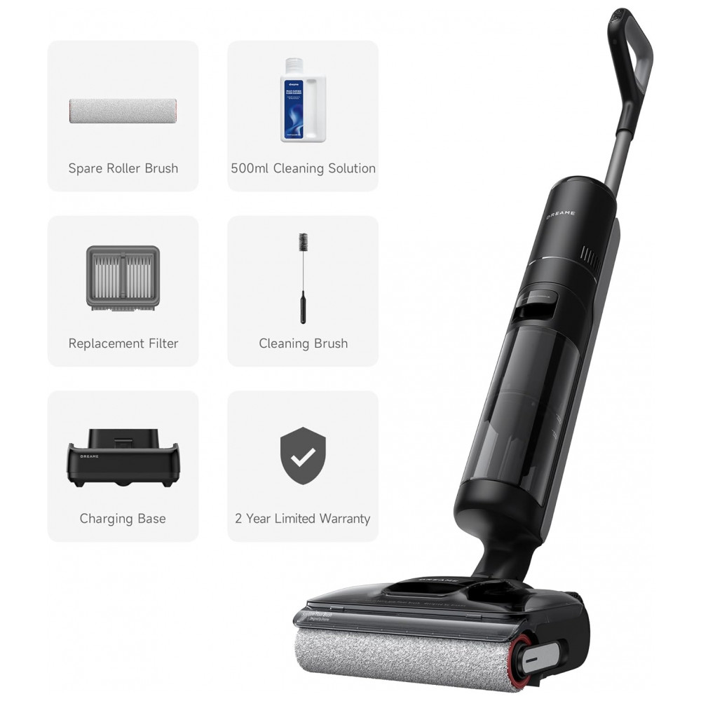 Aspirador vertical sem fio DREAME H12 Pro FlexReach 18.000Pa, lava e aspira 2 em 1 para pisos duros, autolimpeza a 90 C, 50 min, 110V