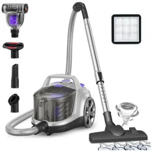 Aspirador de Pó com Fio e Sem Saco, Portátil com Filtro HEPA, 110V, Aspiron, Prata