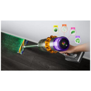 Aspirador de Pó Vertical Sem Fio Dyson V15 Detect com Sensor de Poeira, 240 AW, Tela LCD e 60 min de Autonomia 220V